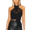 Charlize Halter Top Black