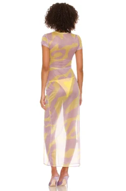 Vivian Dress Zebra Yellow & Purple Print -Nike Store MFAR WD11 V3