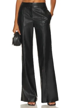 MILLY Nash Faux Leather Leather Pants Black