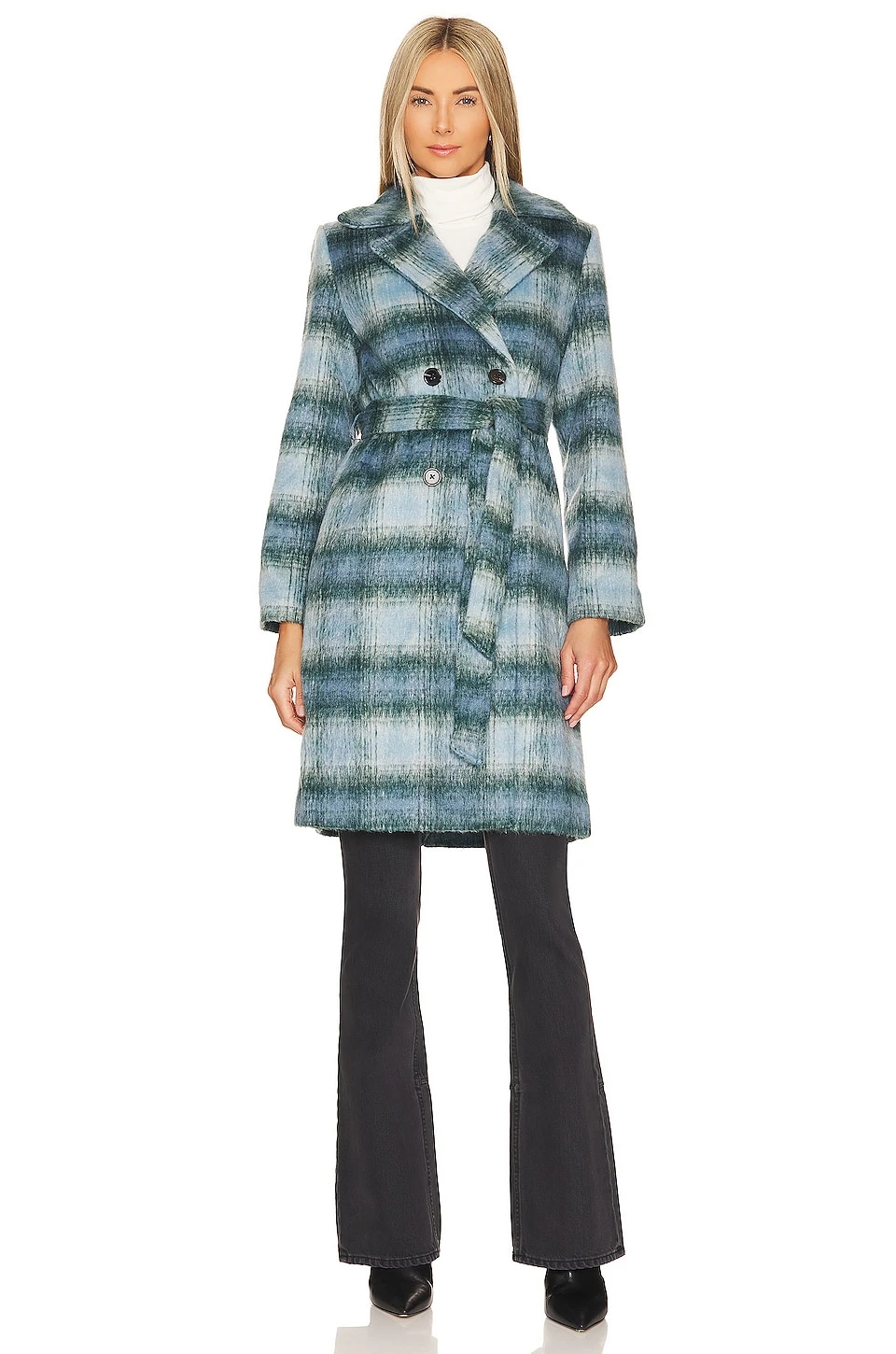 Minkpink Sloan Coat Navy & Multi 2 Minkpink Sloan Coat Navy & Multi - Image 2