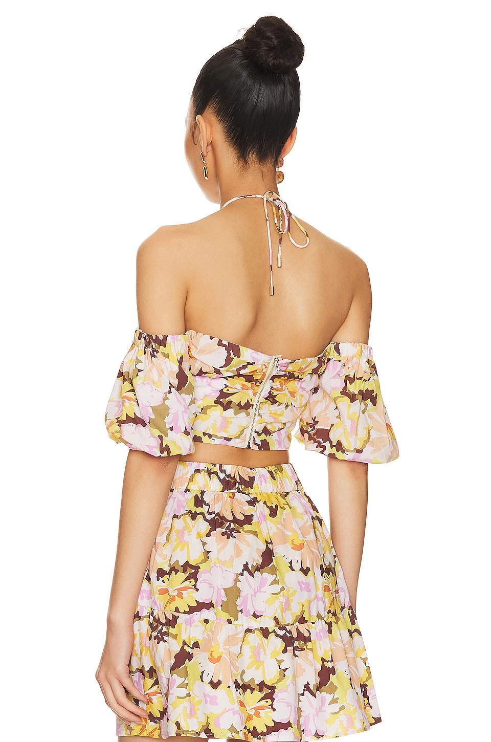 Minkpink Zoey Crop Top Brown Floral 3 Minkpink Zoey Crop Top Brown Floral - Image 3