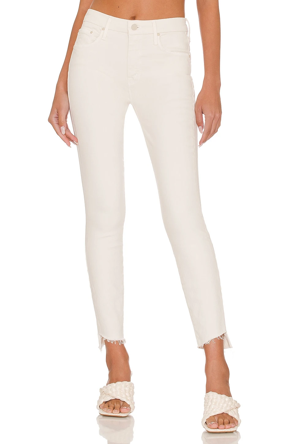 MOTHER The Looker Ankle Step Fray Cream Puffs 1 MOTHER The Looker Ankle Step Fray Cream Puffs