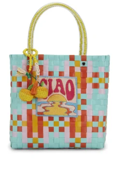 X REVOLVE Wish You Were Here Handbag Turquoise