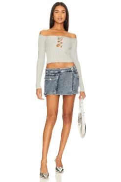 Sansa Off Shoulder Sweater Silver Grey 7 Sansa Off Shoulder Sweater Silver Grey -Nike Store NBDR WK130 V4