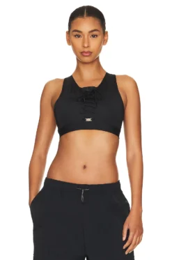 Nike Swoosh Laced Sports Bra Black