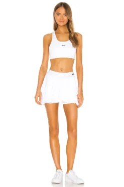 Nike Medium Pad Sports Bra White & Black -Nike Store NIKR WI37 V4