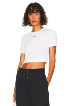 Nike NSW Essential Crop Tee White & Black