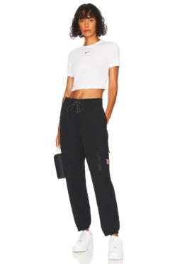 Nike NSW Essential Crop Tee White & Black -Nike Store NIKR WS204 V4