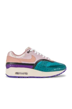 Nike Air Max 1 PRM SHWR Sneaker Plum Fog, Fossil, Rose Pink Oxford, Sanddrift, & Burnt Spruce