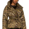 Norma Kamali Sleeping Bag Short Coat Brown Tiger