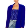 Norma Kamali Single Breasted Straight Fit Jacket Cobalt