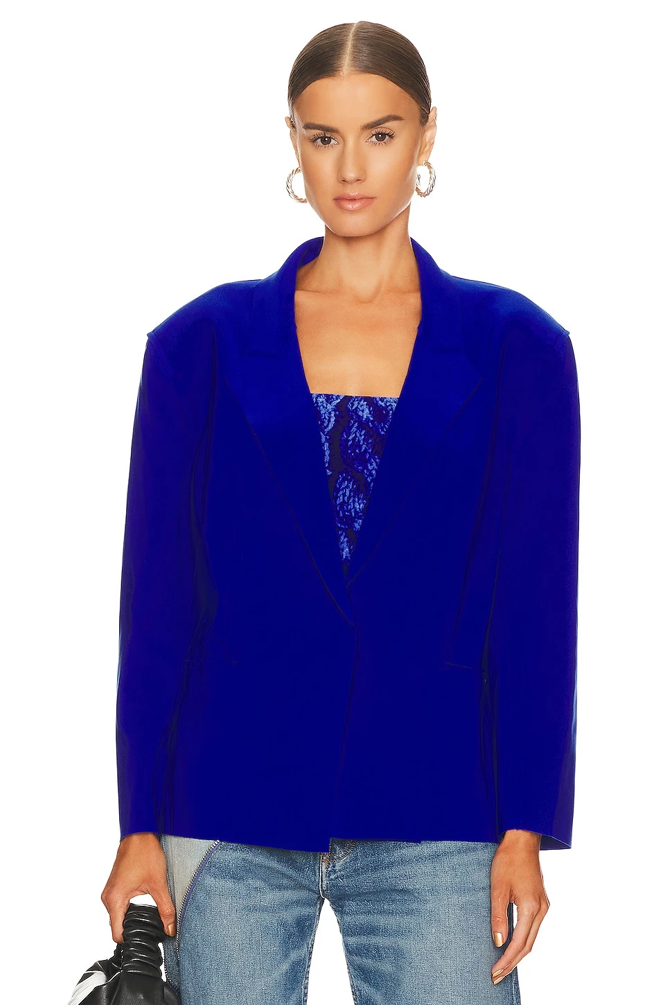 Norma Kamali Single Breasted Straight Fit Jacket Cobalt 2 Norma Kamali Single Breasted Straight Fit Jacket Cobalt - Image 2