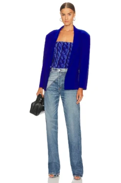 Norma Kamali Single Breasted Straight Fit Jacket Cobalt 9 Norma Kamali Single Breasted Straight Fit Jacket Cobalt -Nike Store NKAM WO146 V5