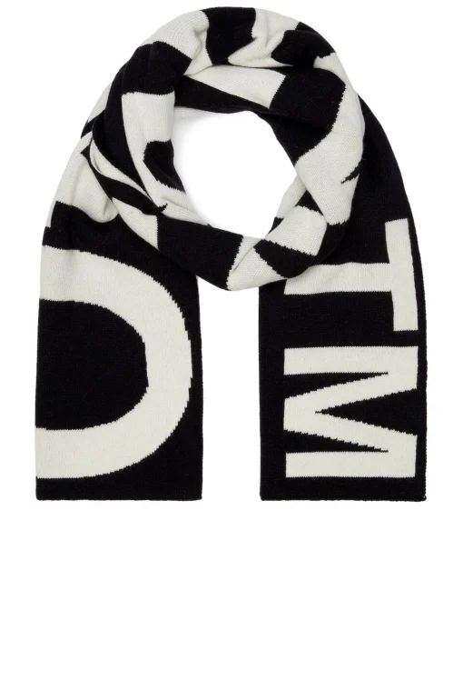 Off-White Off Logo Cotton Ribbed Scarf Black & White -Nike Store OFFR WA64 V1