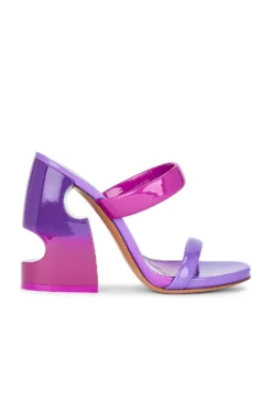 Off-White Shade Bulky Patent Lea Mule Fuchsia & Violet