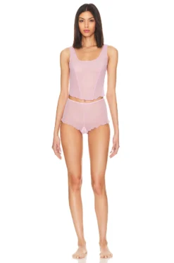 Tulle Purled Corset Tank Pink Moon -Nike Store ONLY WI1141 V4