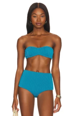 Strapless Bikini Top Blue Old
