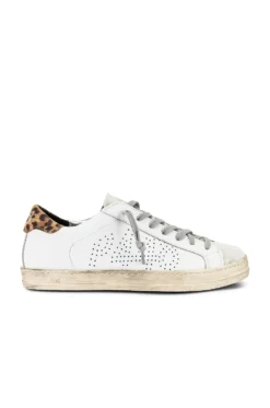 P448 John Sneaker White & Leopard