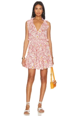 Triny Mini Dress ORANGE MID 70'S GARDEN