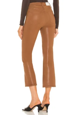 Lennon High Rise Cropped Boot Coated Cognac -Nike Store PSTL WJ143 V3