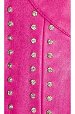 Castor Leather Jacket Neon Pink & Crystal 11 Castor Leather Jacket Neon Pink & Crystal -Nike Store ROFR WO81 V6