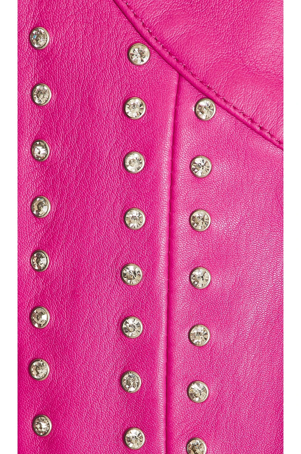 Castor Leather Jacket Neon Pink & Crystal 6 Castor Leather Jacket Neon Pink & Crystal - Image 6