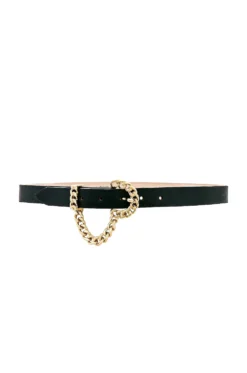 Chain Buckle With Chain Belt Black & Gold