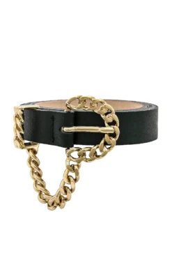 Chain Buckle With Chain Belt Black & Gold -Nike Store SAHE WA29 V3