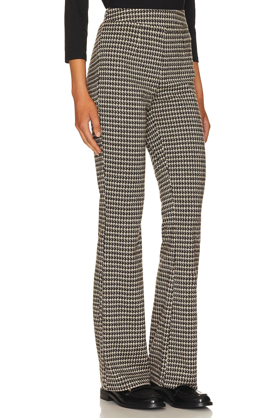 Sanctuary Filmore Flare Pants Vanilla Mini Houndstooth 2 Sanctuary Filmore Flare Pants Vanilla Mini Houndstooth - Image 2