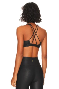 Spiritual Gangster Studio Faux Leather Sports Bra Black Leather -Nike Store SPRG WI36 V3