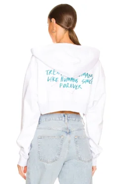X REVOLVE Cropped Zip-Up Hoodie White -Nike Store TMAY WK7 V4