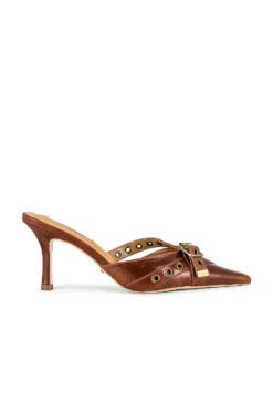 Savoir Mule Cognac & Match Heel Matt Baked