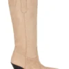 Tall Suede Western Boot Brown