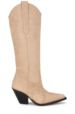 Tall Suede Western Boot Brown
