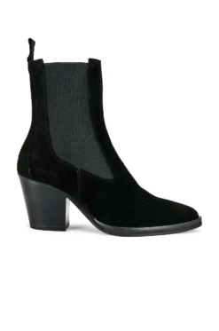 Suede Ankle Boot Black