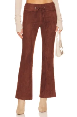 Charlie Faux Suede Pant Mahogany