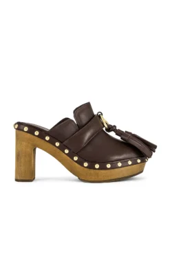 ULLA JOHNSON Vera Tassel Clog Oxblood