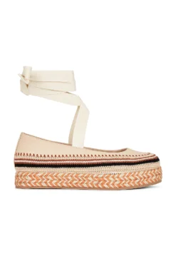 ULLA JOHNSON Yelena Crochet Flatform Chalk