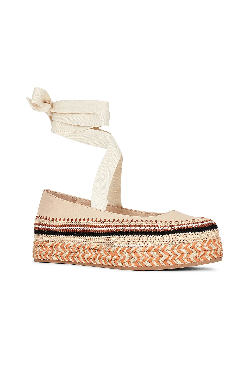 ULLA JOHNSON Yelena Crochet Flatform Chalk 2 ULLA JOHNSON Yelena Crochet Flatform Chalk - Image 2
