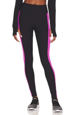 Thermal Tahoe Legging Black & Rose Violet