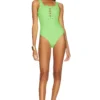 Football One Piece Bikini Neon Kiwi