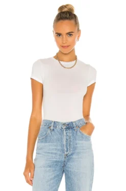 Crewneck Thong Bodysuit White