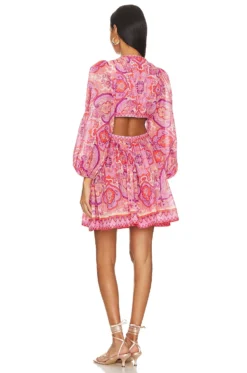 Zimmermann Halcyon Mini Dress Pink & Purple Paisley 5 Zimmermann Halcyon Mini Dress Pink & Purple Paisley -Nike Store ZIMM WD420 V3